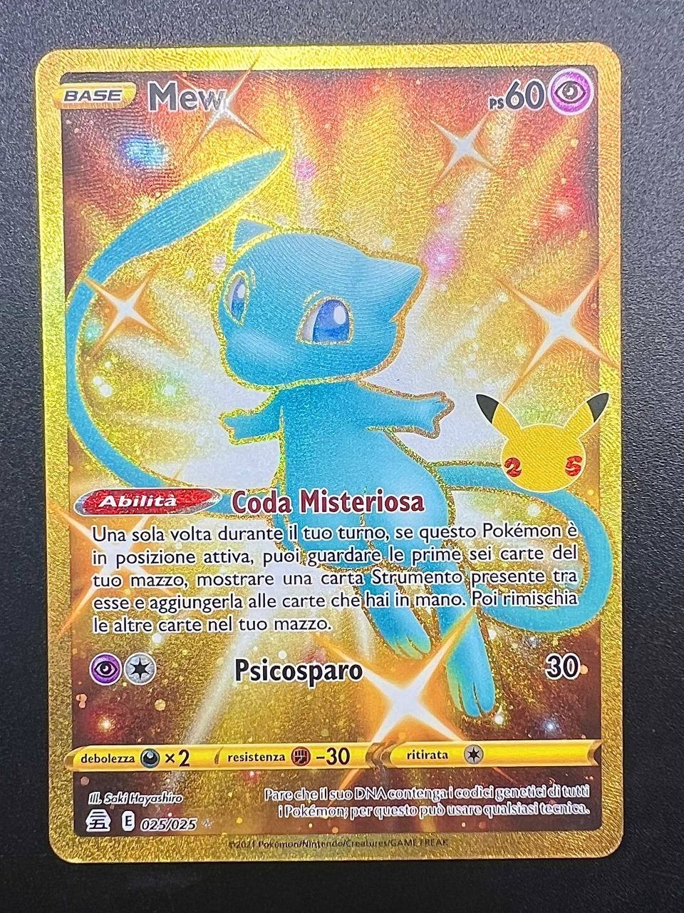 Pokemon Mew 025/025 CEL Gran Festa 25th Anniversario Italiano Near Mint Holo