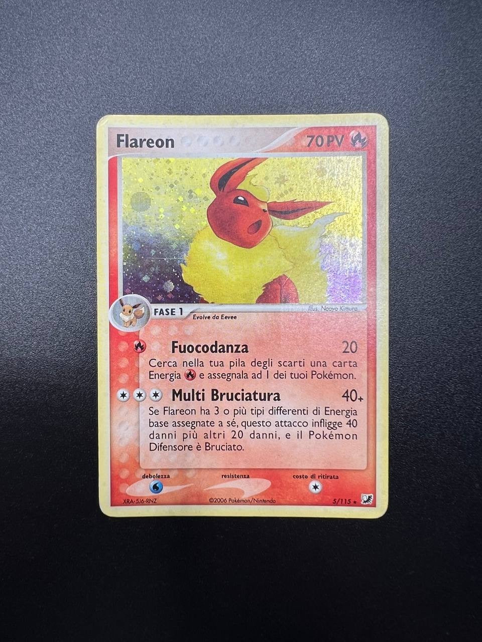 Carta pokemon Flareon 5/115 Holo Italiano set forze segrete Vintage good